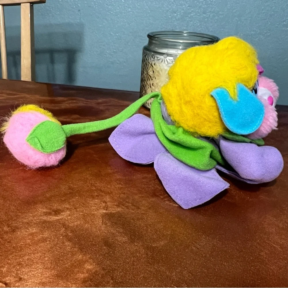 Vintage 1987 Popple Flower plush purple white blue 80s VTG collectible